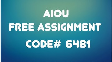 aiou assignment code# 6481