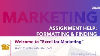 M-2: ASSIGNMENT HINT (V4) FORMATTING & FINDING | EXCELANKUSH | EXCEL FOR MARKETING | LOCKDOWN