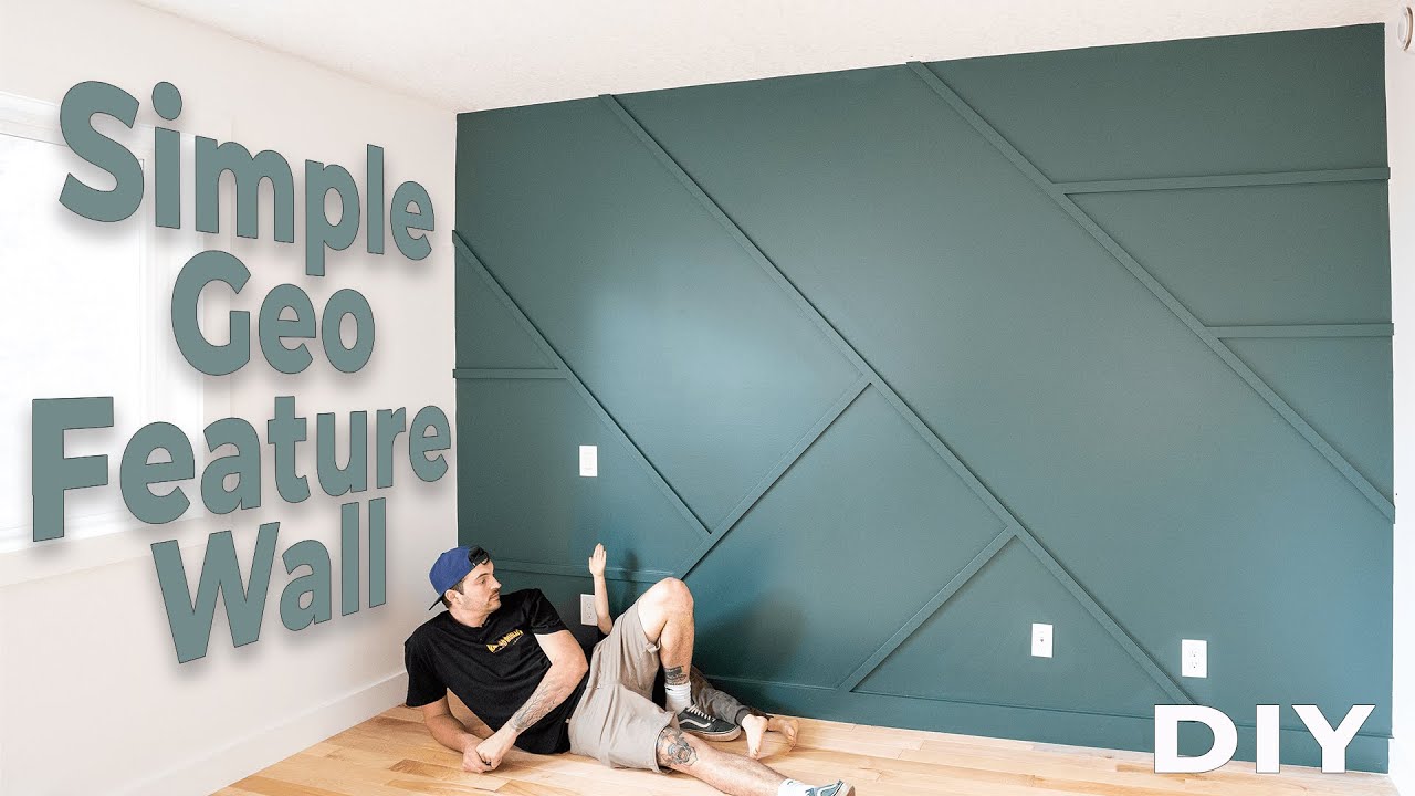 Simple Geometric Feature Wall // How To - YouTube