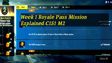 C1S1 M2 Week 1 Royale Pass Mission Explained BGMI | Week 1  RP Missions BGMI C1S1 M2