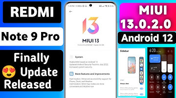 Finally 😍 Redmi Note 9 Pro Miui 13.0.2.0 Update Rollout Start | New Features Android 12 |