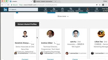 Extract Linkedin school alumni profiles - Handy Linkedin Automation