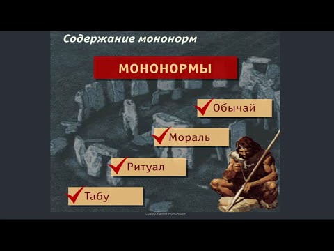 Мононорматика - социальные нормы первобытного общества (рус.) История мировых цивилизаций