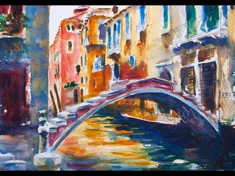 painting venice watercolor italy paintings bridge tutorial water tutorials beginner branch jennifer gondola ponte chiodo