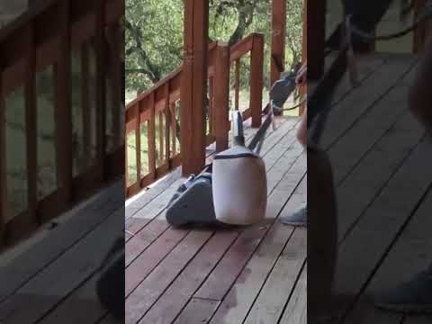 Sanding a deck
