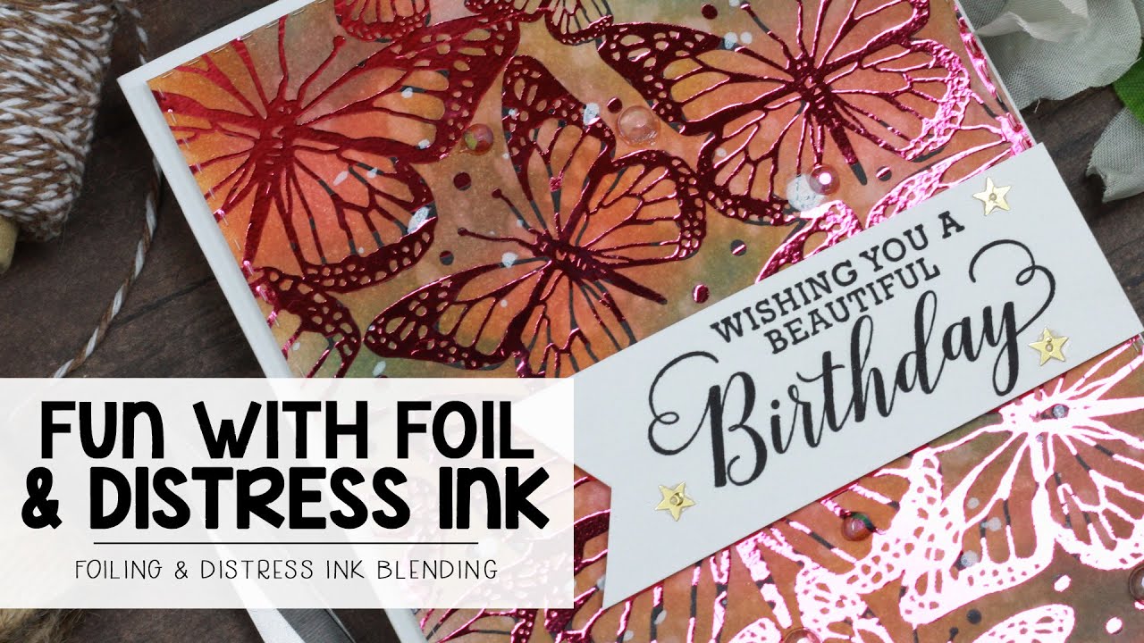 Distressed Ink Background with Deco Foil | Unity Stamp Co Toner Card ...