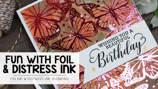 Distressed Ink Background with Deco Foil | Unity Stamp Co Toner Card Fronts