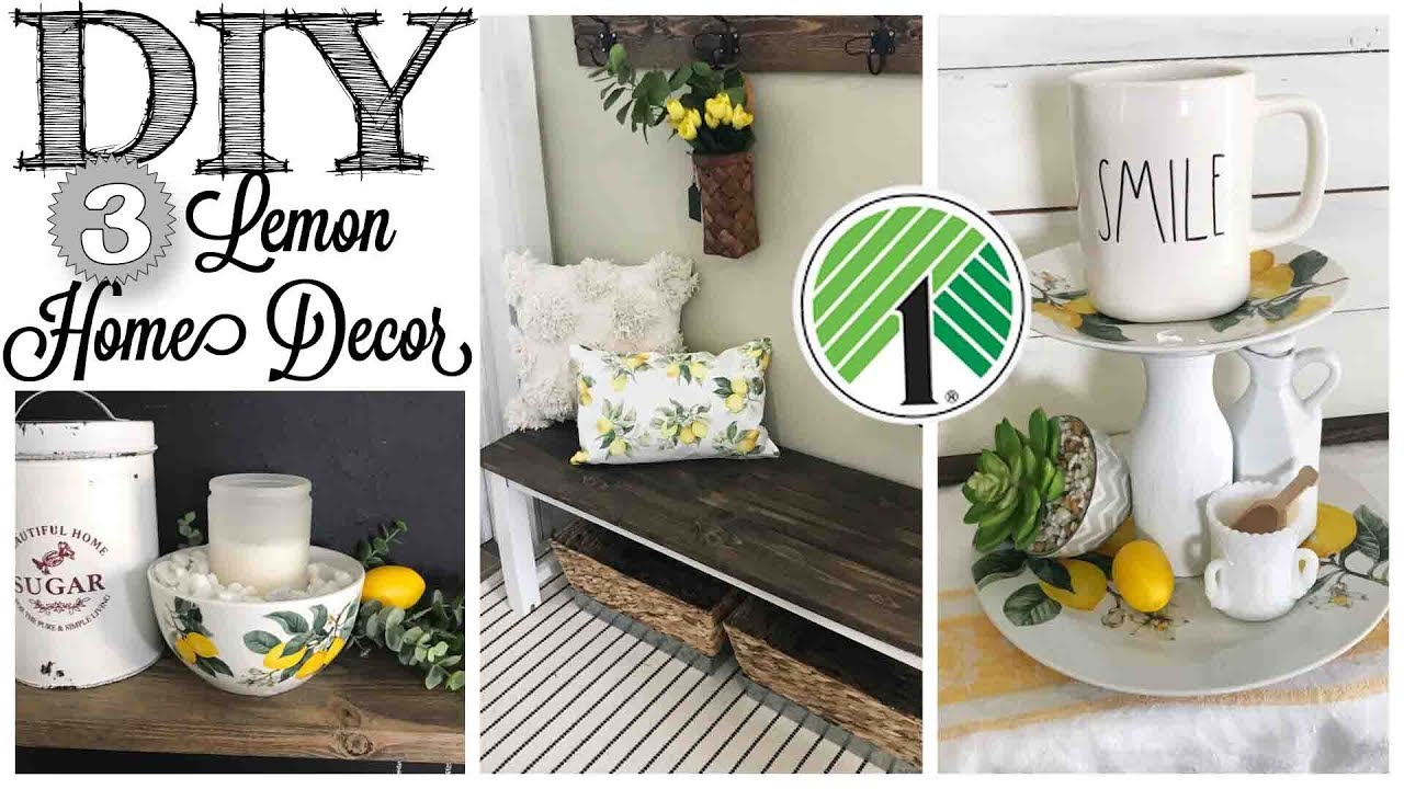 Diy Dollar Tree Lemon Home Decor 3 Projects Youtube Home Decor Dollar Tree Diy Trendy Home Decor