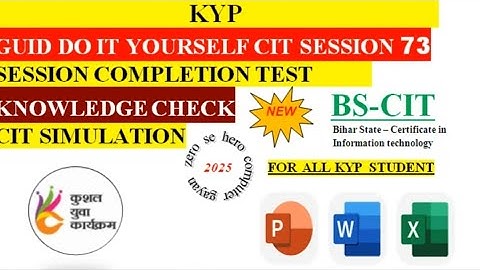 KYP SESSION 73 GUIDE DO-IT YOURSELF SOLVE QUESTION CIT-SESSION 73 SOLVE session complete SIMULATION