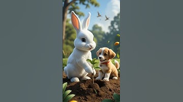 The Rabbit & Puppy’s Mango Tree 🌳💔 #ai #cartoon #ytshorts