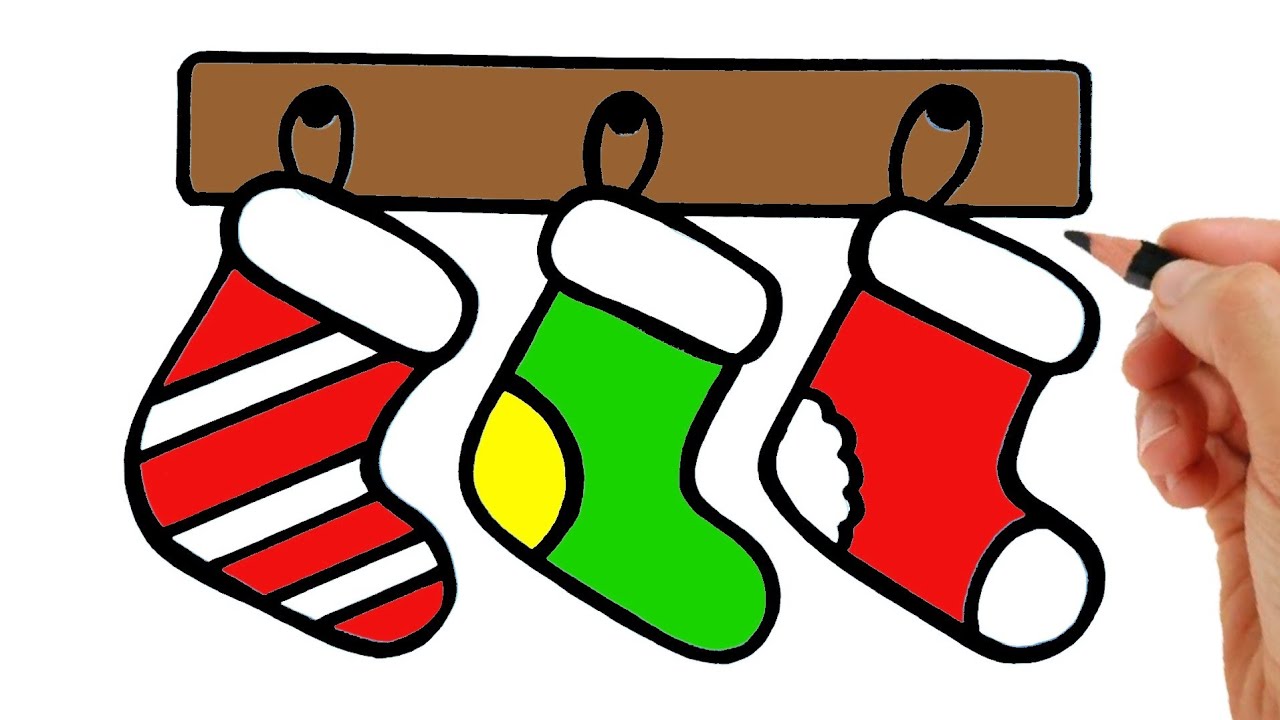 HOW TO DRAW CHRISTMAS SOCKS HOW TO DRAW CHRISTMAS ORNAMENTS YouTube