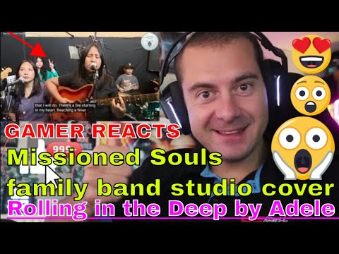 🎮GAMER REACTS - Rolling in the Deep by Adele Missioned Souls family band studio cover