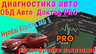 Диагностика с помощью ОБД Авто Доктор PRO | Hyndai Elantra MD 5 | Расшифровка показаний датчиков 🚗📈🔧 screenshot 2
