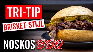TRI-TIP brisket-stijl, liesstuk als brisket op de BBQ gegaard!
