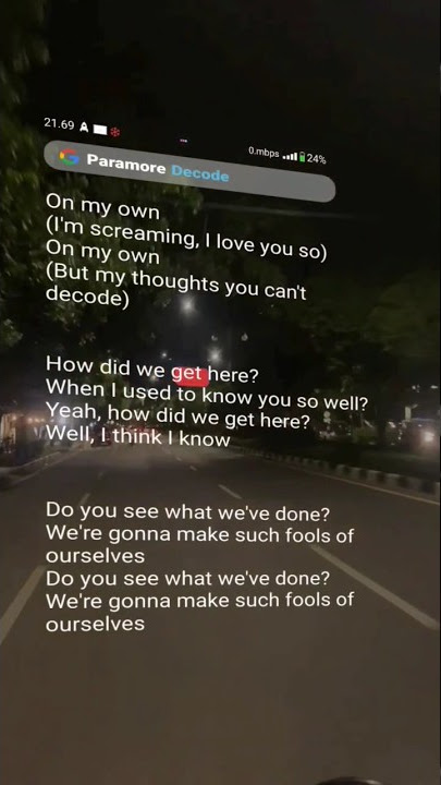 Paramore | Decode | lirics status