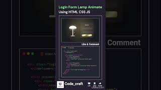 💡 Animated Lamp Login Form Using HTML CSS JS 🤯