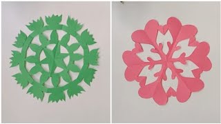 *How to Make Paper Snowflakes | Leaf + Heart Mandala Cutting*Easy Paper Cutting Craft