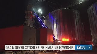 Grain dryer caught fire at Alpine Township farm Grain dryer caught fire at Alpine Township farm