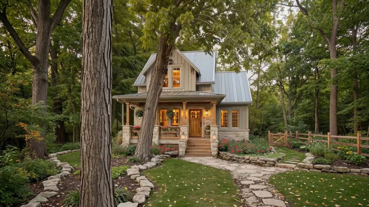 Интерьер сказочного современного коттеджа в деревенском стиле: подробный обзор дома 🌿✨