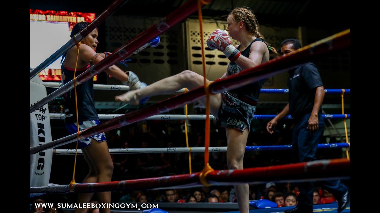 Brutal body shots delivered by Rhona Walker Sumalee at Patong Boxing