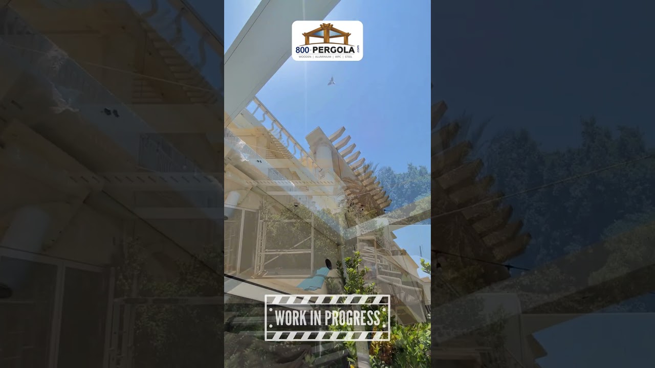 Custom Pergola Work in Progress at Springs Dubai | Luxury Villa Pergola Installation | 800 PERGOLA