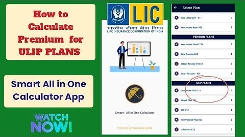 How to Calculate premium for ULIP PLANS @Smart All in One Calculator App #LIC