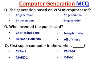 Top 100 Computer History and Generations MCQ | Computer MCQ For All Competitive Exams