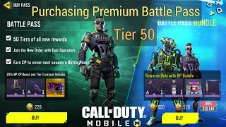 Purchasing Premium Battle Pass with all Rewards / Season 1 (New Order) | Call of Duty : Mobile