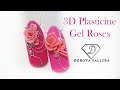 3d gel roses nail art. 3d extreme nail art. 3d plasticine gel nails. 3d nails. 3d roses with gel