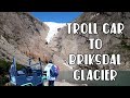 TROLL CAR TO BRIKSDAL GLACIER I GETTING SMALLER AS YEARS GOES BY, MELTING BECAUSE OF GLOBAL WARMING