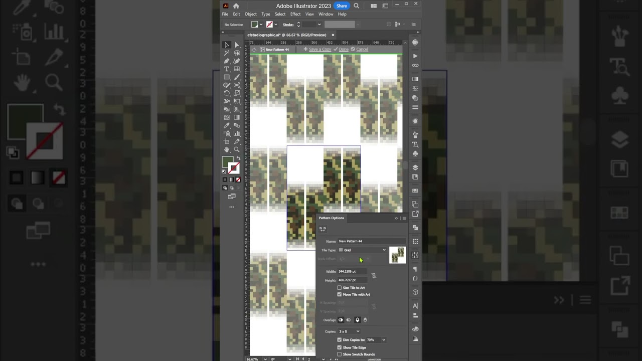 AI Tutorial 338: Jersey Design Idea | DIGITAL GREEN CAMOUFLAGE | Part 37 - Simple Pattern Design