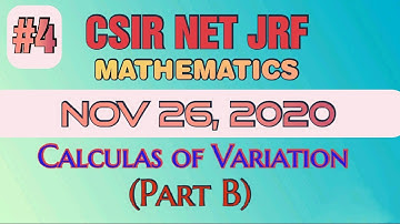 #4 csir net jrf mathematics | Nov 2020 | Calculas of Variation | Part B | JS Pi CLASSES.