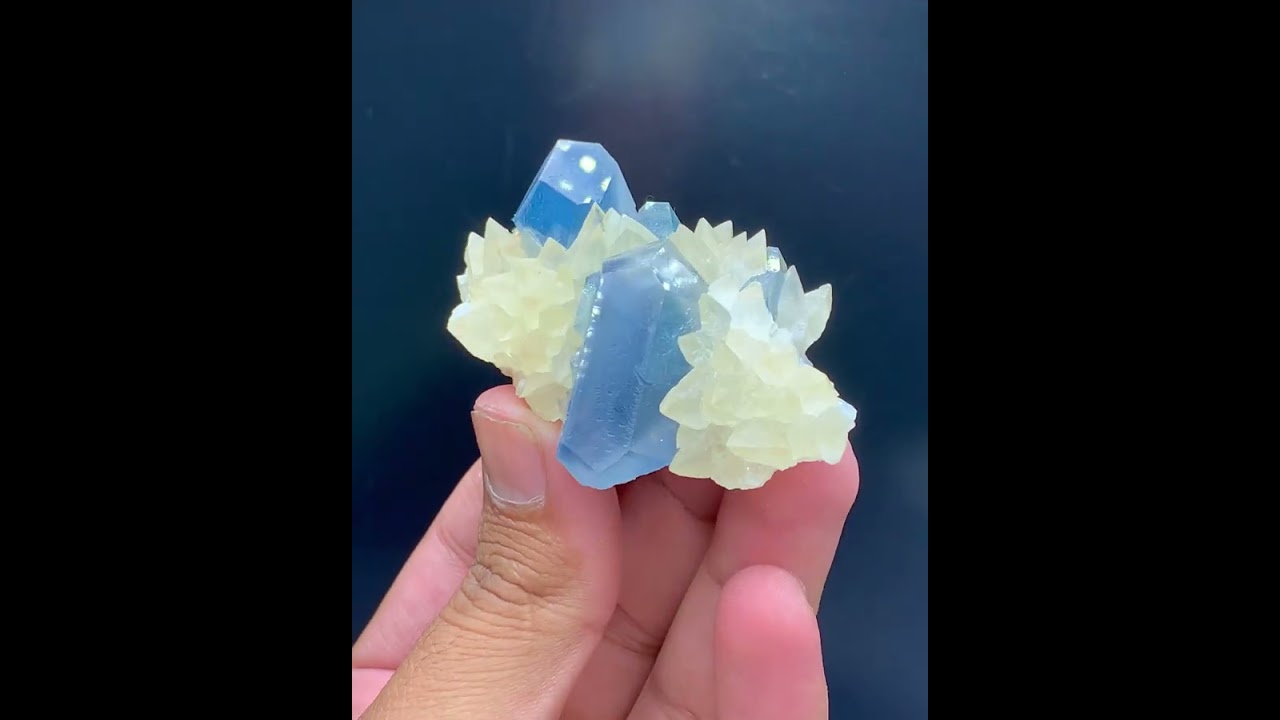 Blue Celestine on Calctie from Afghanistan