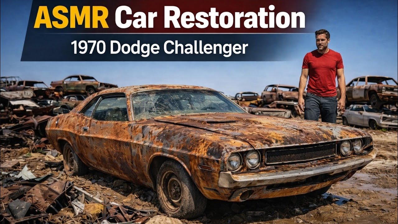 ASMR car restoration | 1970 DODGE CHALLENGER car full restored in garage