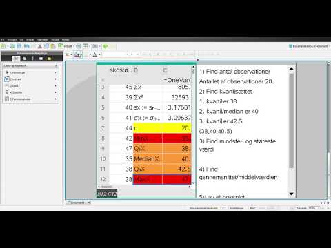Nspire statistik(antal observationer,