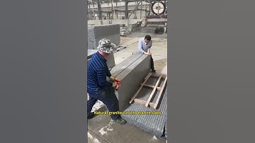 Natural granite cut into granite slabs