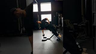Dumbbell Side Bends on Back Extension