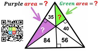 Can you find area of the Purple and Green Triangles | (Justify) | #math #maths | #geometry
