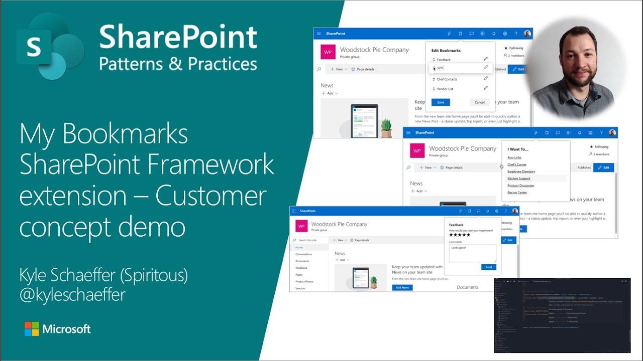 Community demo - Building My Bookmark SharePoint Framework application customizer - YouTube