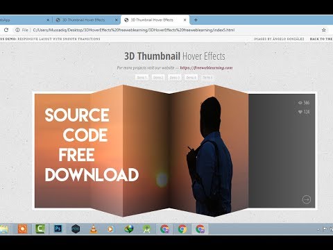 3D thumbnail hover effects with CSS 3D transforms and jQuery Free Source Code project 10