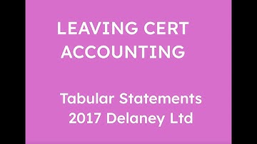 2017 DELANEY LTD TABULAR STATEMENT | LEAVING CERT ACCOUNTING