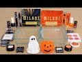 Halloween Ghosts & Pumpkins - Mixing Makeup Eyeshadow Into Slime ASMR 446 Satisfying Slime Video