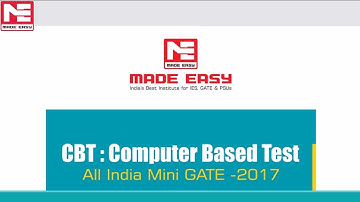 CBT: Computer Based Test for GATE-2017 (MADE EASY)