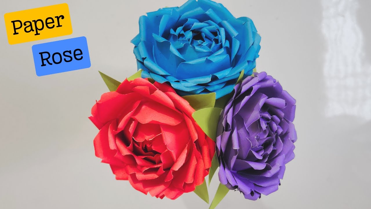 How to make Paper Flowers | Rose Flower Tutorial