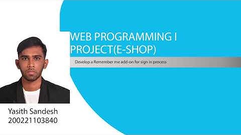 Web Project Task 04  | 1st Year | Semester 01 | Java Institute | Yasith Sandesh