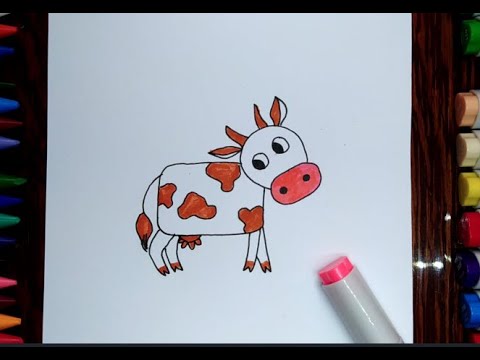 Как легко и быстро нарисовать корову ребенку