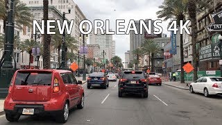 New Orleans 4K  Weekday Morning  Driving Downtown USA