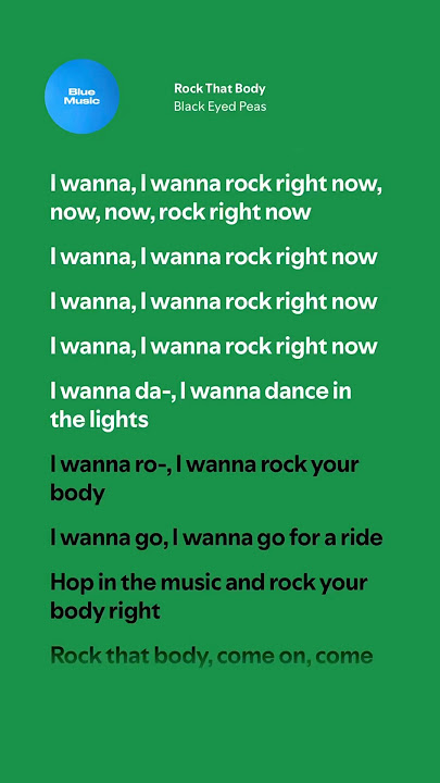 Rock That Body - Black Eyed Peas (Lyrics)