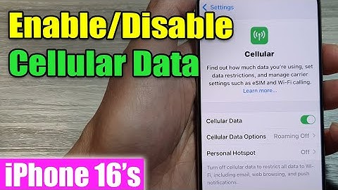 iPhone 16/16 Pro Max: How to Enable/Disable Cellular Data