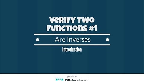 How To Verify That Two Functions Are Inverses Of Each Other #1